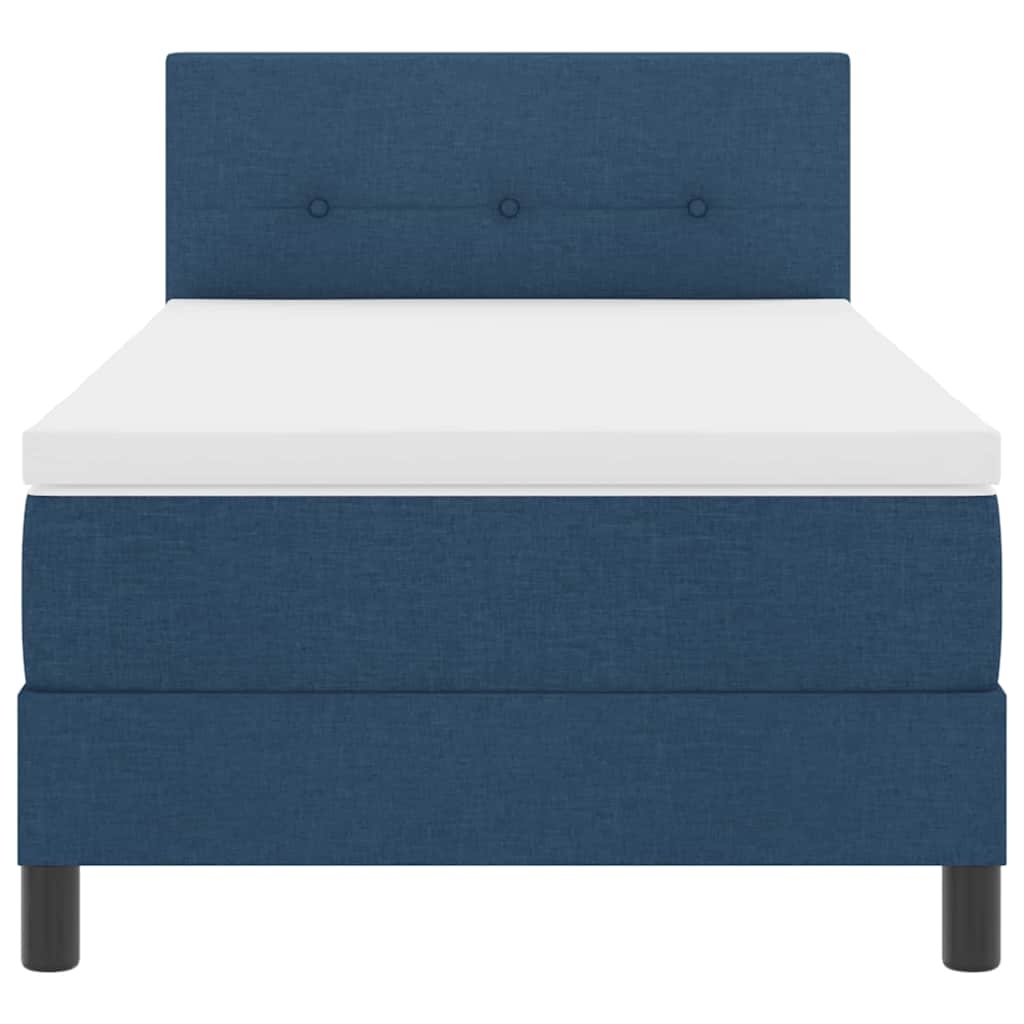 Boxspring bed met kussen met hoofdeinde Blauw 80 x 200 cm Stof