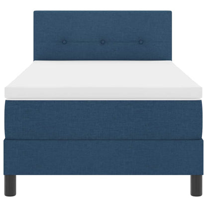 Boxspring bed met kussen met hoofdeinde Blauw 80 x 200 cm Stof