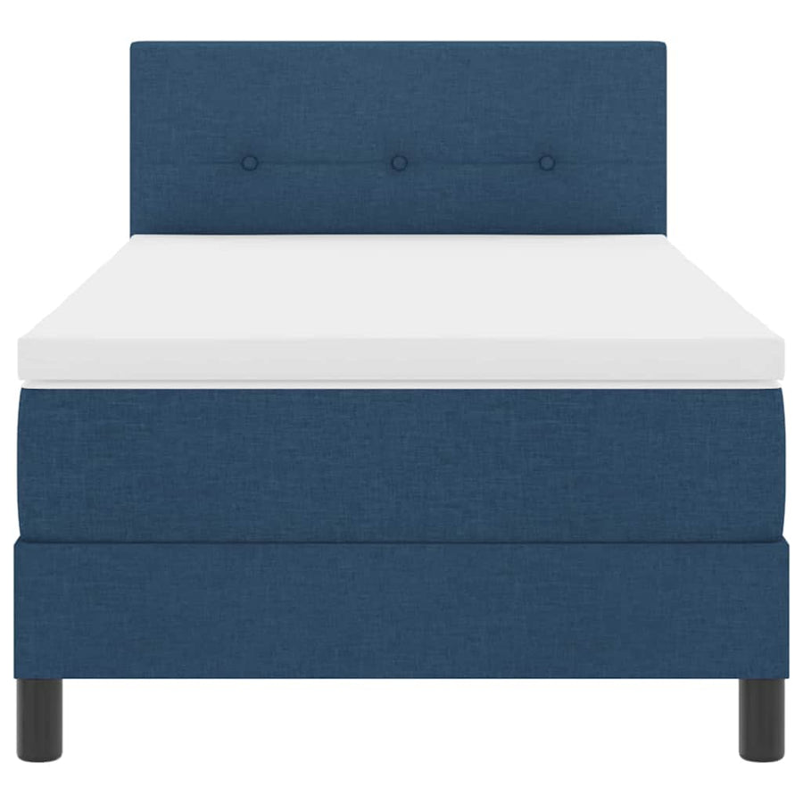 Boxspring bed met kussen met hoofdeinde Blauw 80 x 200 cm Stof