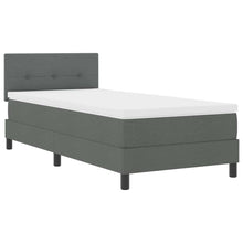 Boxspring bed met hoofdeinde Donkergrijs 90 x 200 cm Stof