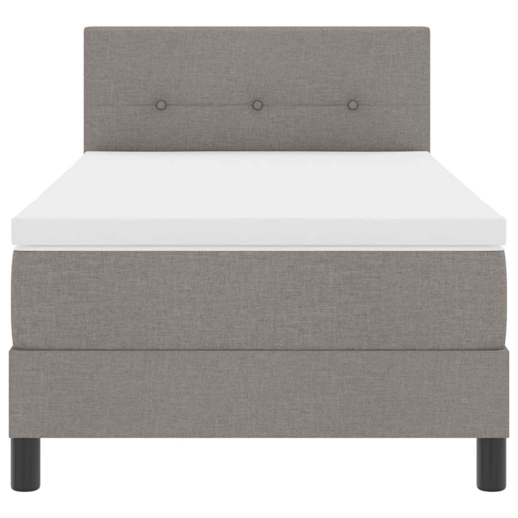 Boxspring bed met LED-stripverlichting Taupe 90 x 200 cm Stof