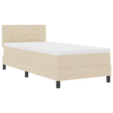 Boxspring bed met LED-stripverlichting Crème 90 x 200 cm Stof