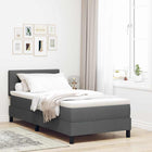 Boxspring bed 100x200 cm donkergrijs met matras LED
