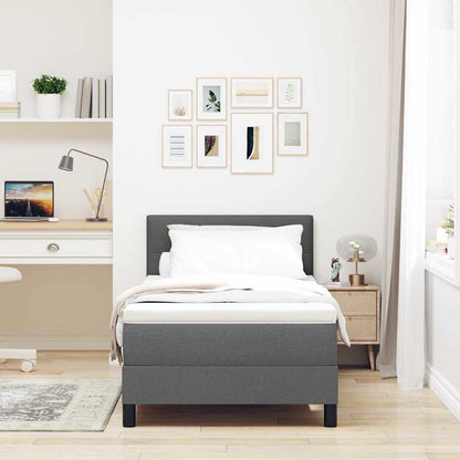 Boxspring bed met matras met LED Donkergrijs 100 x 200 cm Stof