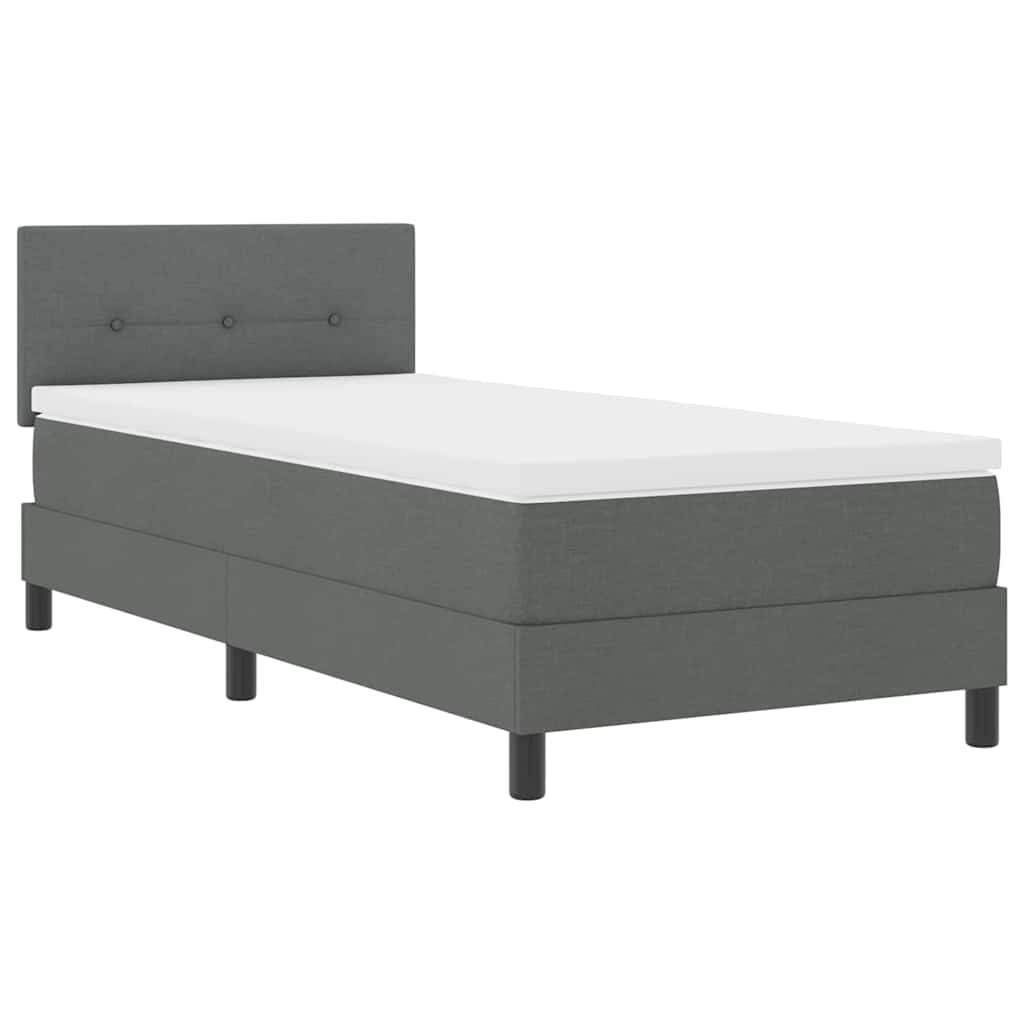 Boxspring bed met matras met LED Donkergrijs 100 x 200 cm Stof