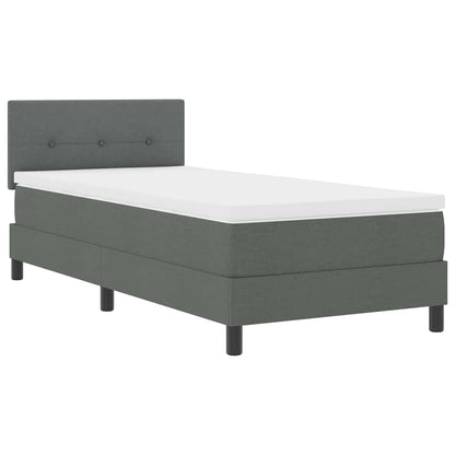 Boxspring bed met matras met LED Donkergrijs 100 x 200 cm Stof