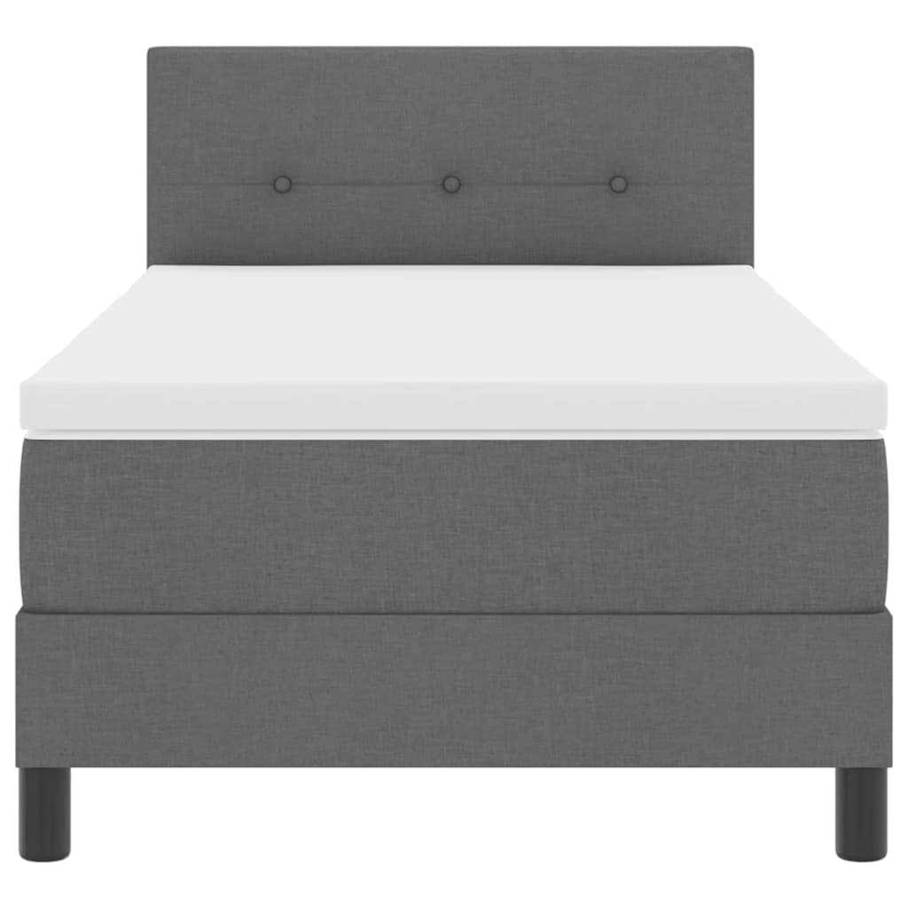 Boxspring bed met matras met LED Donkergrijs 100 x 200 cm Stof