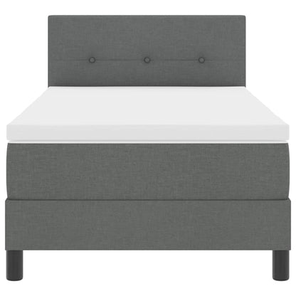 Boxspring bed met matras met LED Donkergrijs 100 x 200 cm Stof
