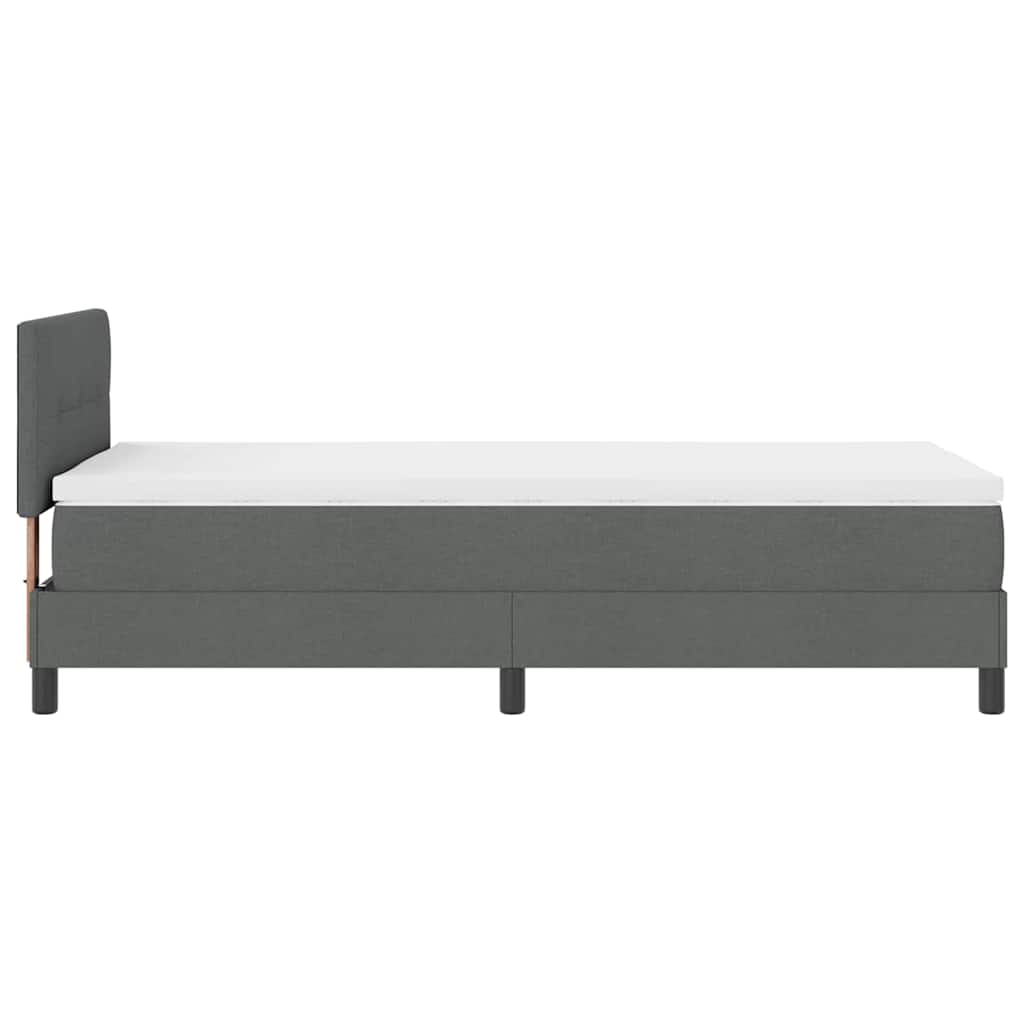 Boxspring bed met matras met LED Donkergrijs 100 x 200 cm Stof