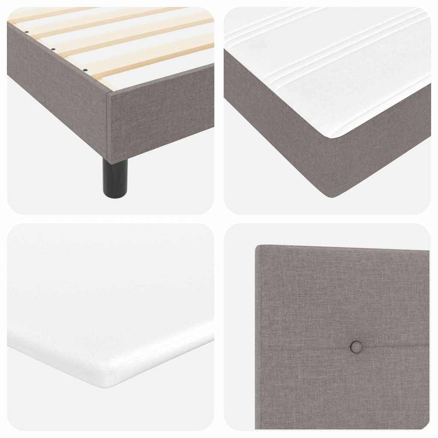 Boxspring bed met LED-stripverlichting Taupe 100 x 200 cm Stof