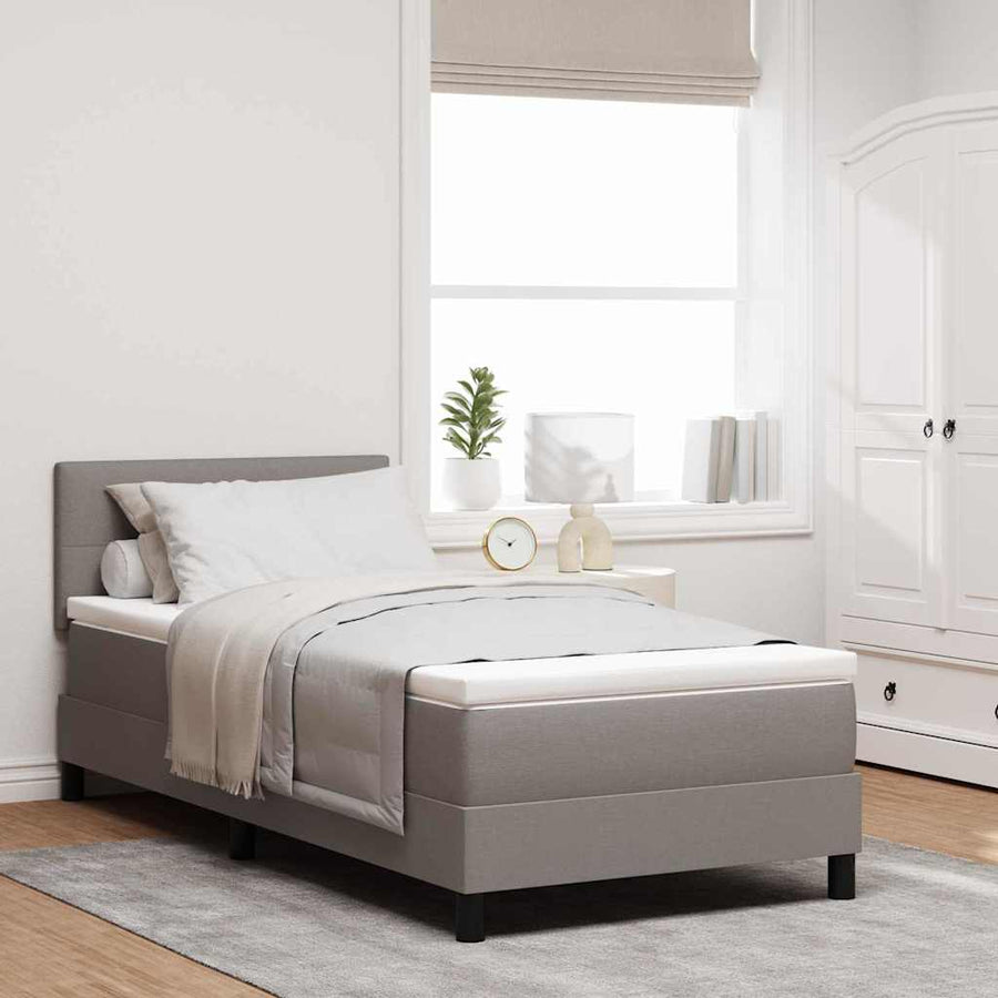 Boxspring bed met LED-stripverlichting Taupe 100 x 200 cm Stof