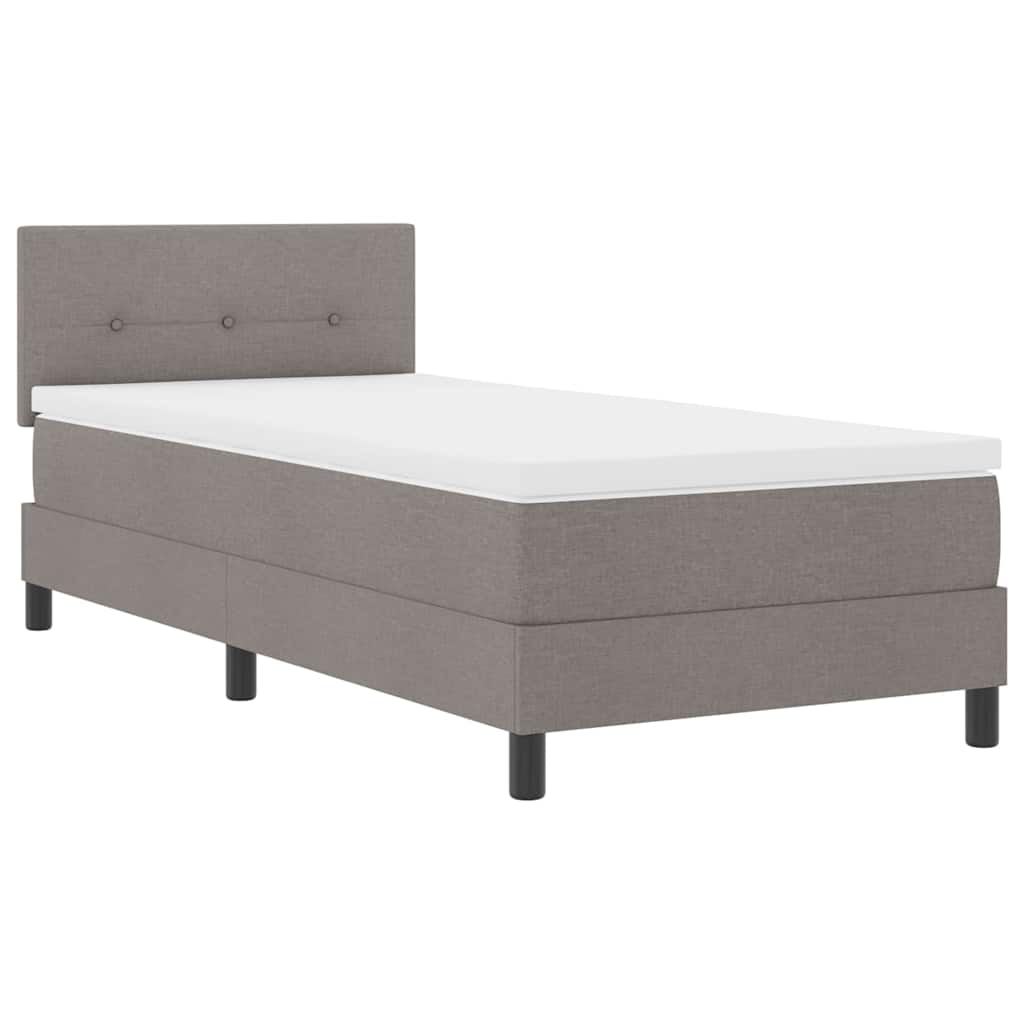 Boxspring bed met LED-stripverlichting Taupe 100 x 200 cm Stof