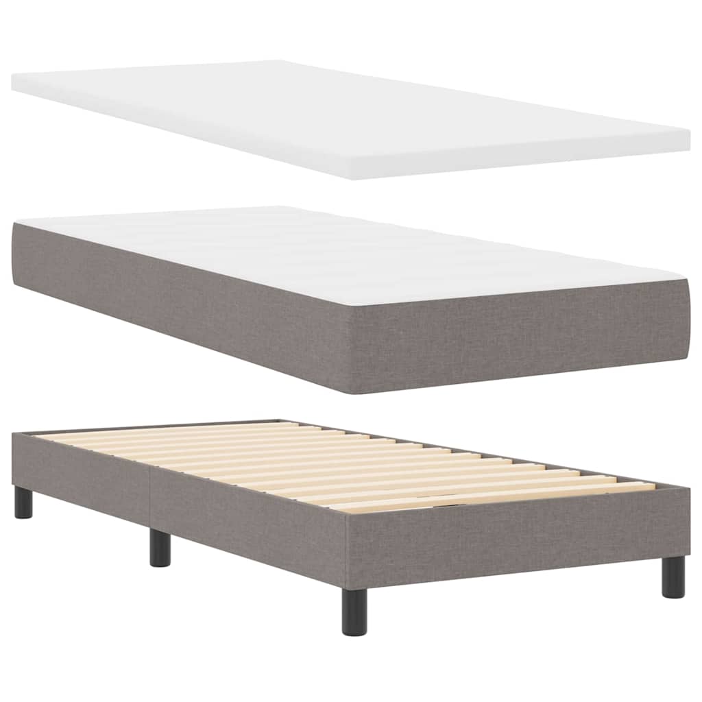 Boxspring bed met LED-stripverlichting Taupe 100 x 200 cm Stof