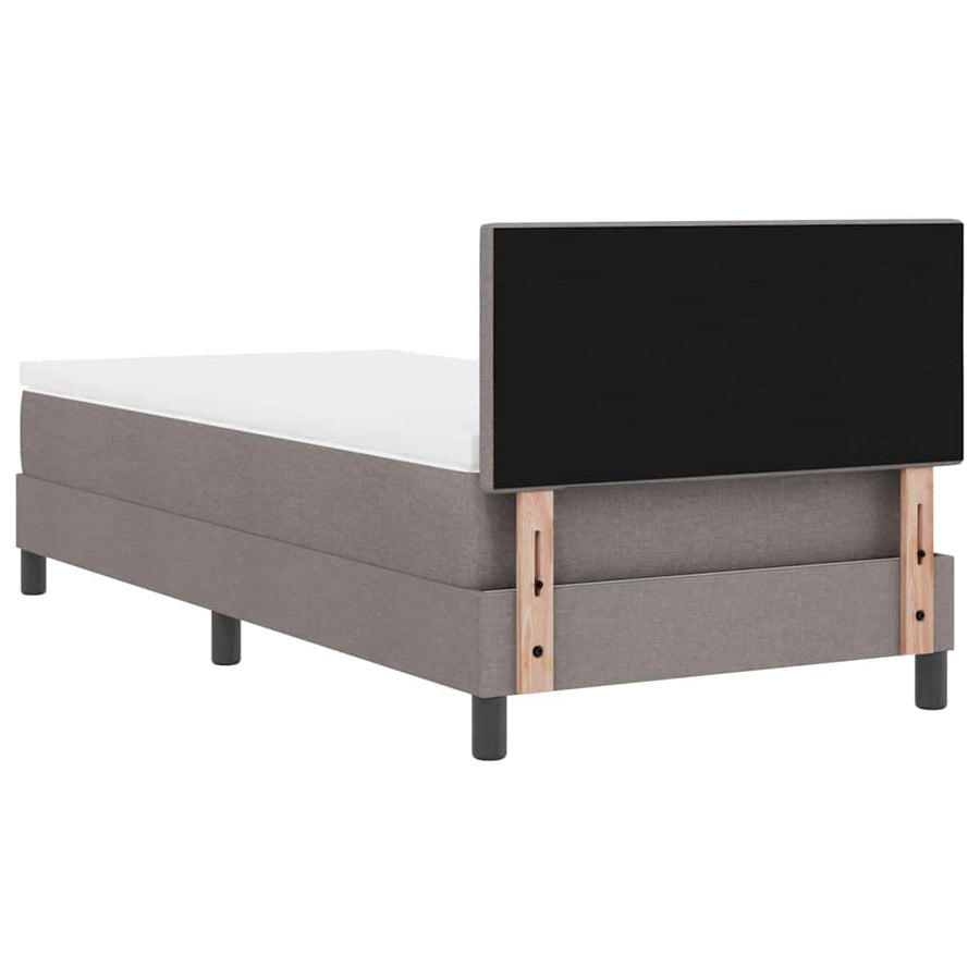 Boxspring bed met LED-stripverlichting Taupe 100 x 200 cm Stof