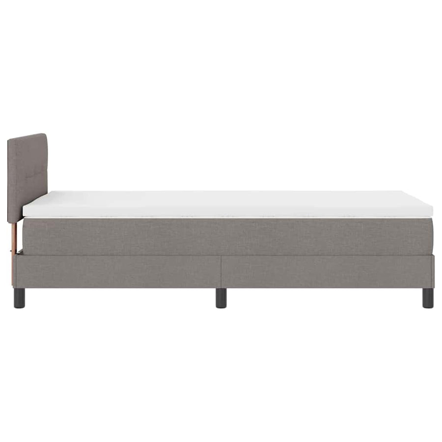 Boxspring bed met LED-stripverlichting Taupe 100 x 200 cm Stof