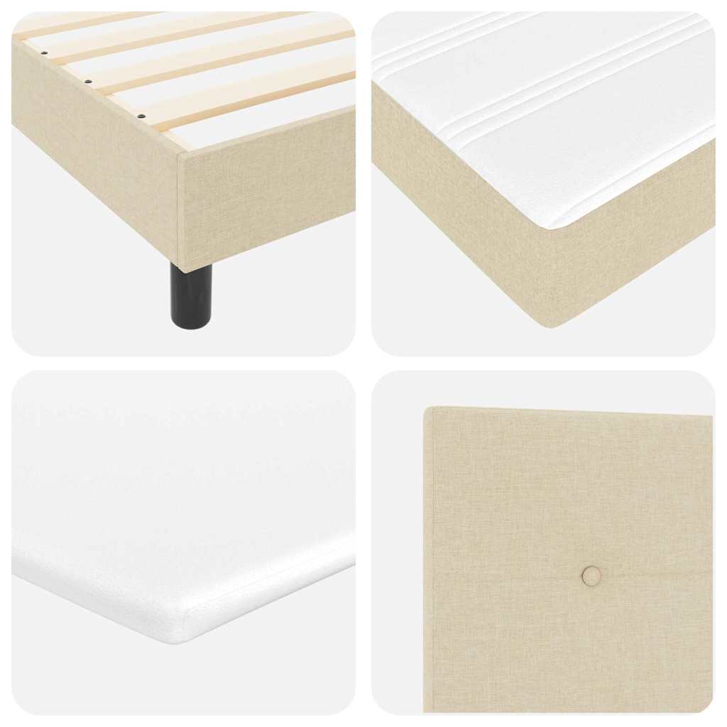 Boxspring bed met LED-stripverlichting Crème 100 x 200 cm Stof