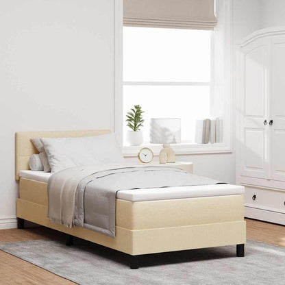 Boxspring bed met LED-stripverlichting Crème 100 x 200 cm Stof
