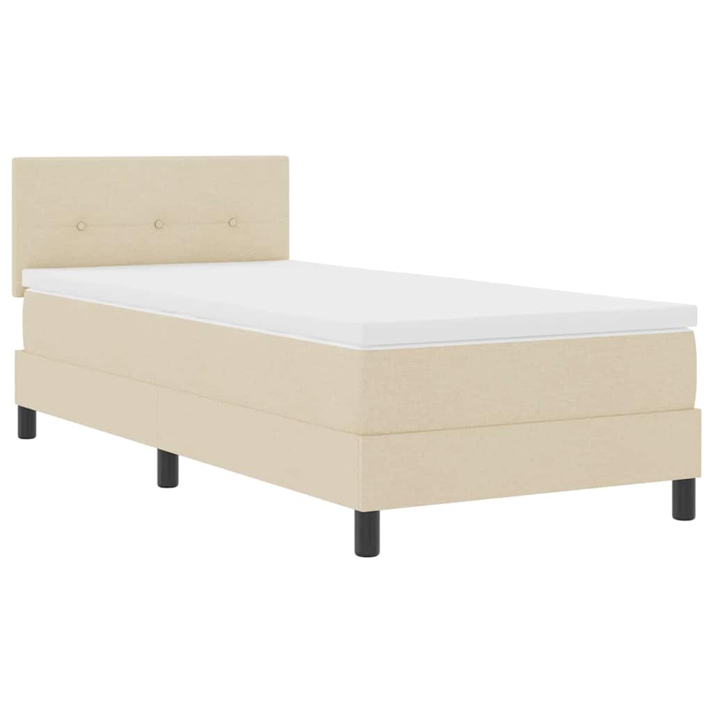 Boxspring bed met LED-stripverlichting Crème 100 x 200 cm Stof