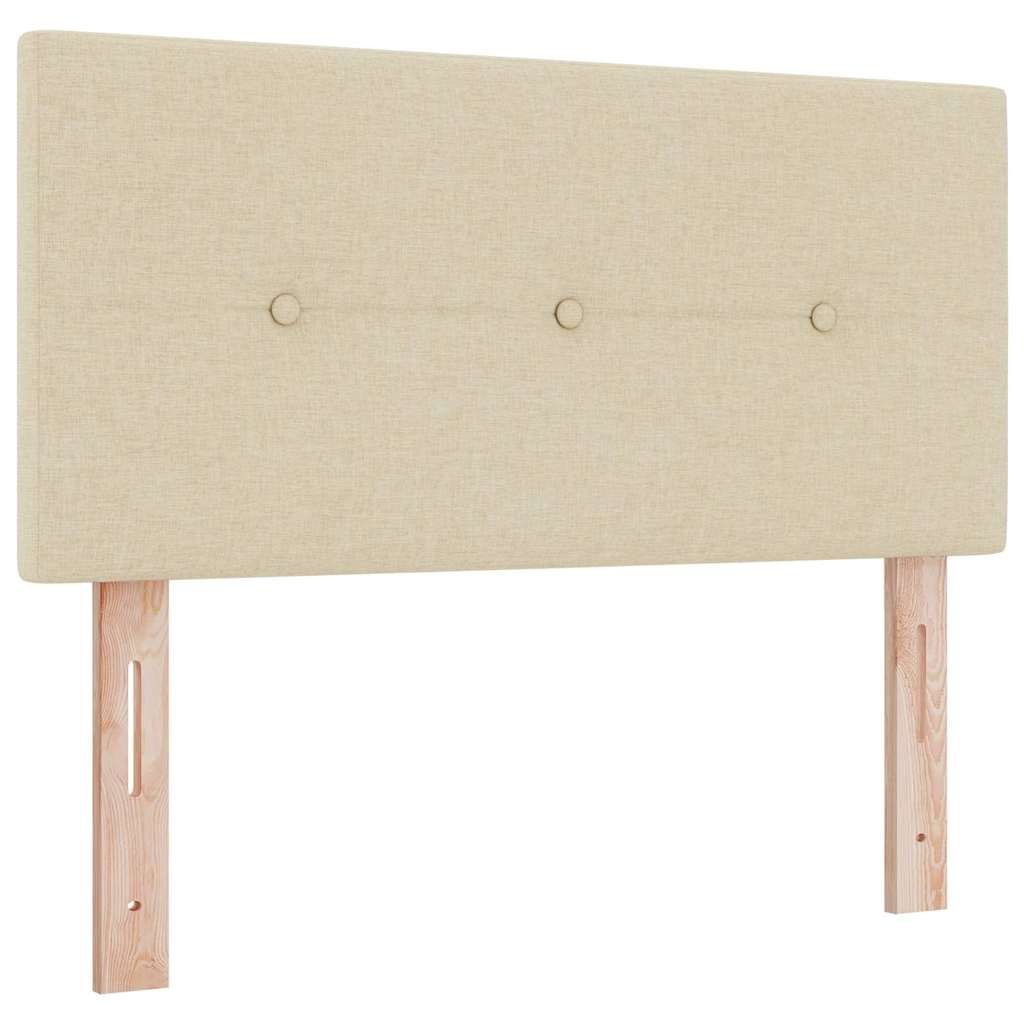 Boxspring bed met LED-stripverlichting Crème 100 x 200 cm Stof