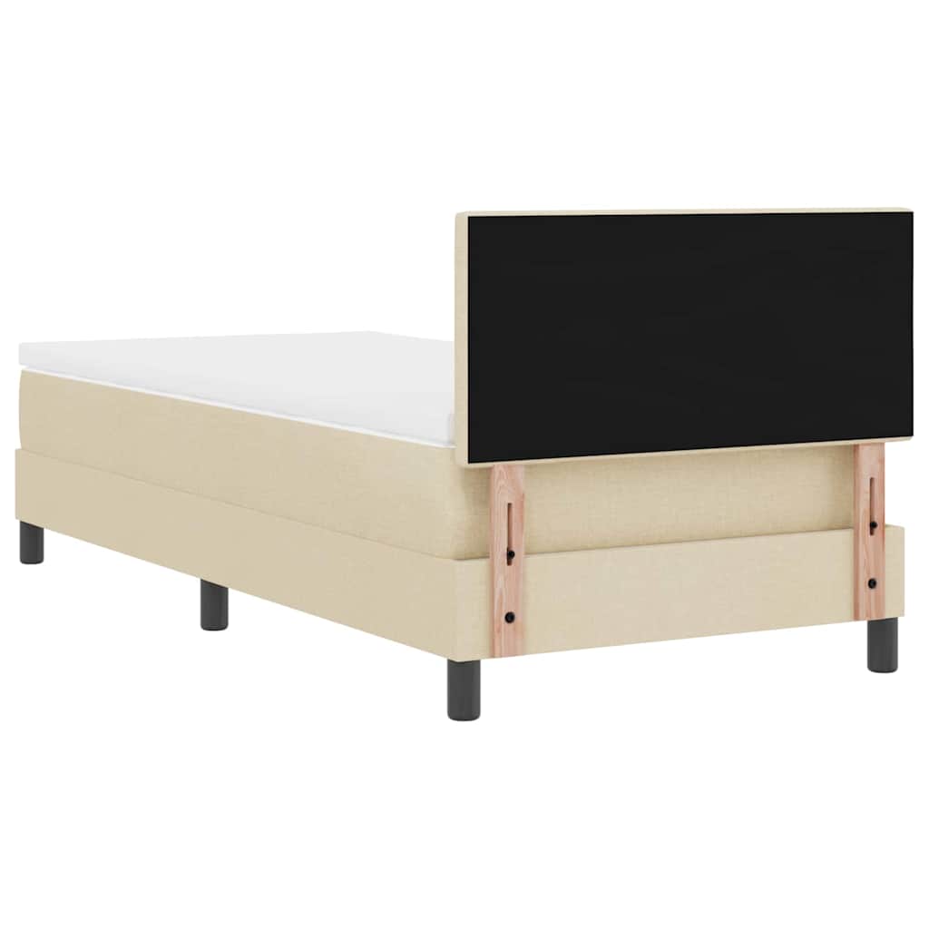 Boxspring bed met LED-stripverlichting Crème 100 x 200 cm Stof
