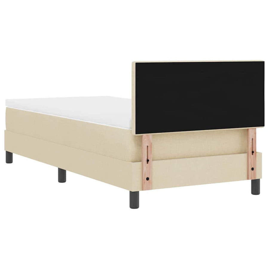Boxspring bed met LED-stripverlichting Crème 100 x 200 cm Stof