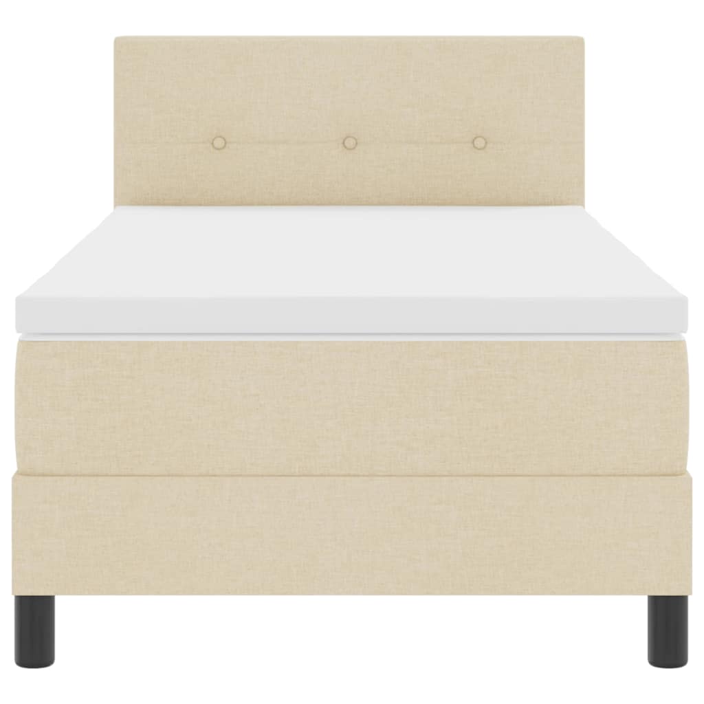 Boxspring bed met LED-stripverlichting Crème 100 x 200 cm Stof