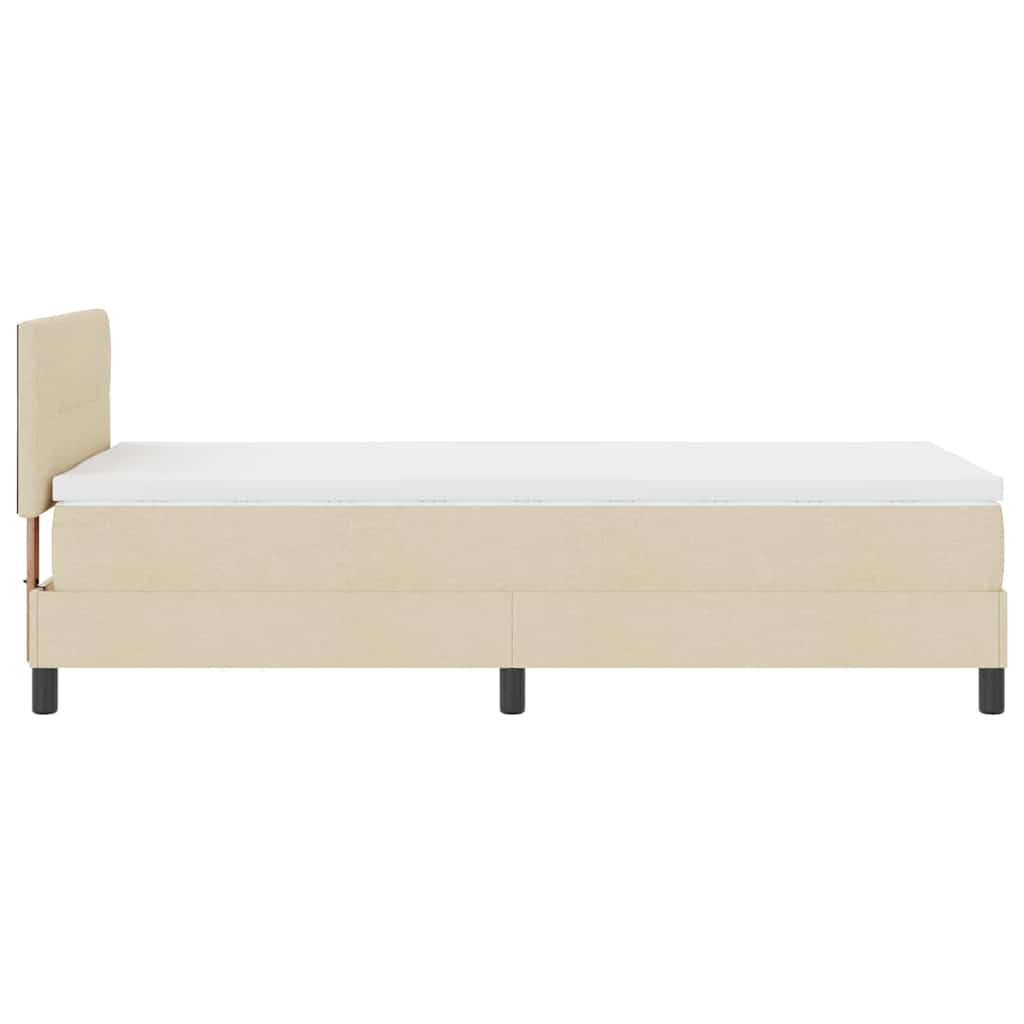 Boxspring bed met LED-stripverlichting Crème 100 x 200 cm Stof