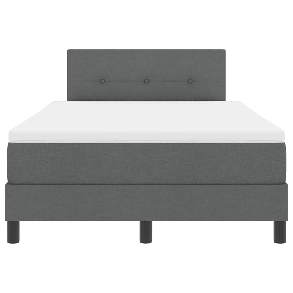 Boxspring bed met matras met LED Donkergrijs 120 x 190 cm Stof