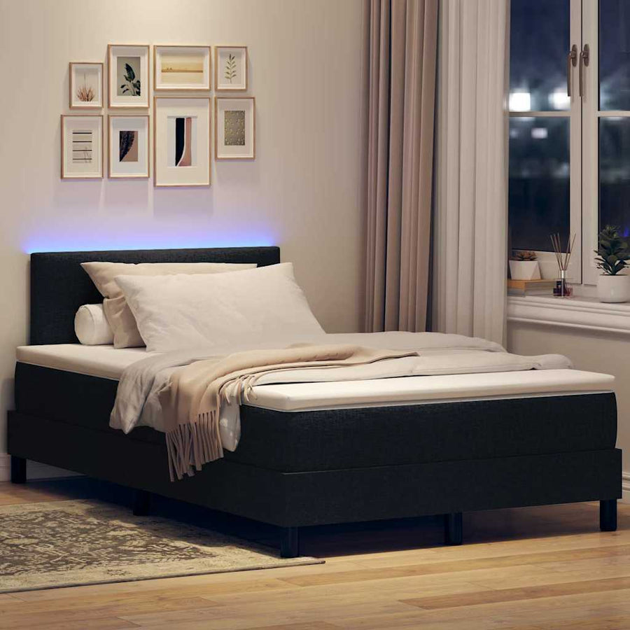 Boxspring bed met matras met hoofdeinde Zwart 120 x 190 cm Stof