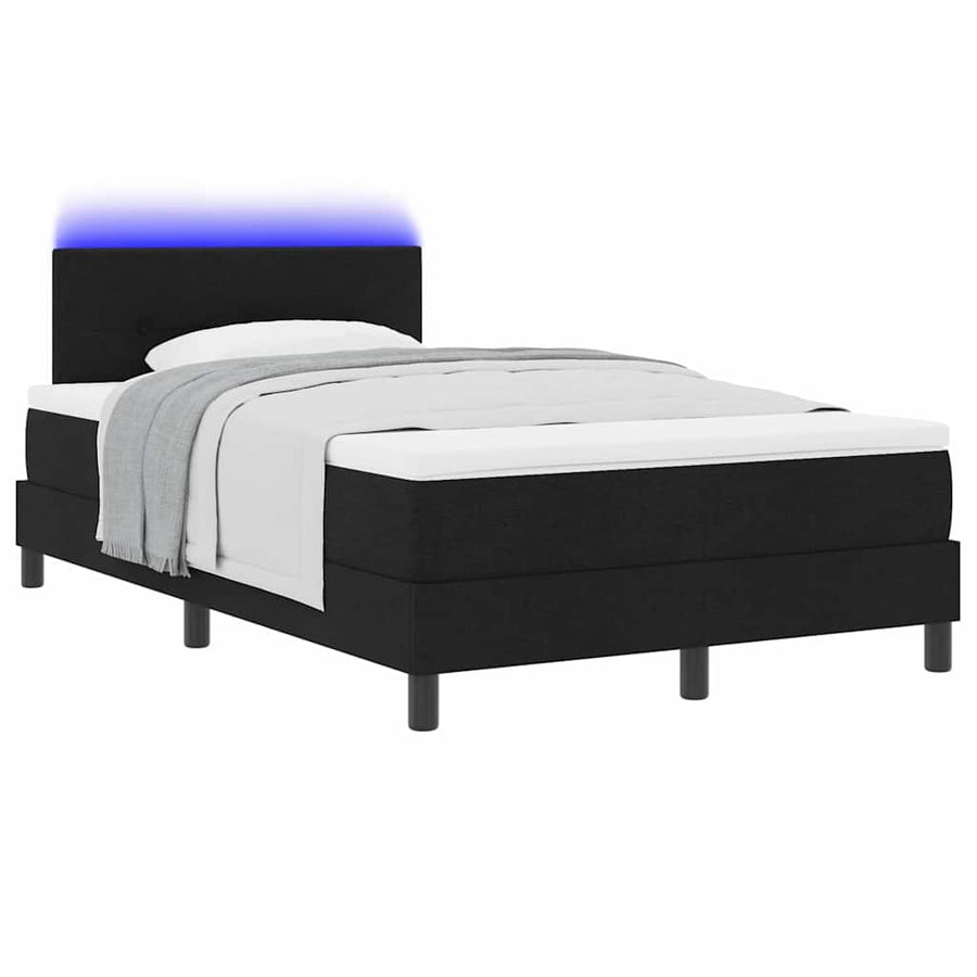 Boxspring bed met matras met hoofdeinde Zwart 120 x 190 cm Stof