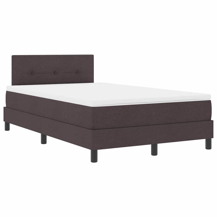 Boxspring bed met matras met LED Donkerbruin 120 x 190 cm Stof