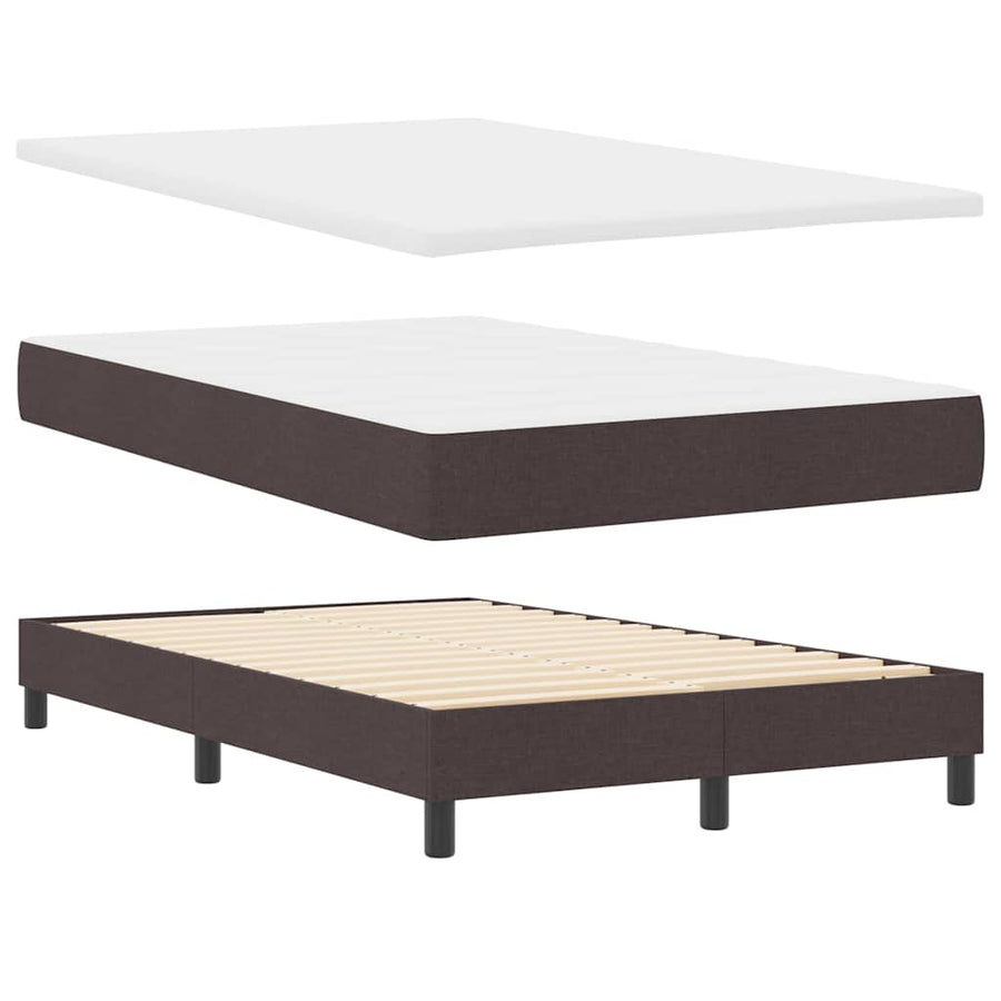 Boxspring bed met matras met LED Donkerbruin 120 x 190 cm Stof