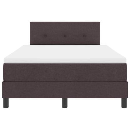 Boxspring bed met matras met LED Donkerbruin 120 x 190 cm Stof