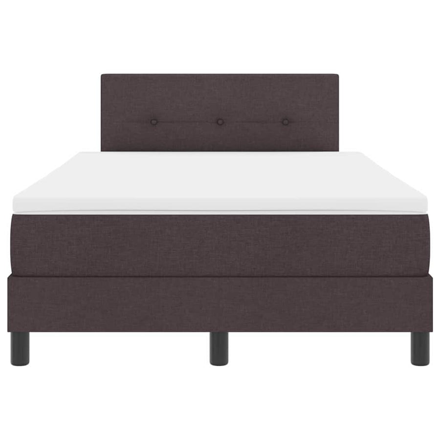 Boxspring bed met matras met LED Donkerbruin 120 x 190 cm Stof