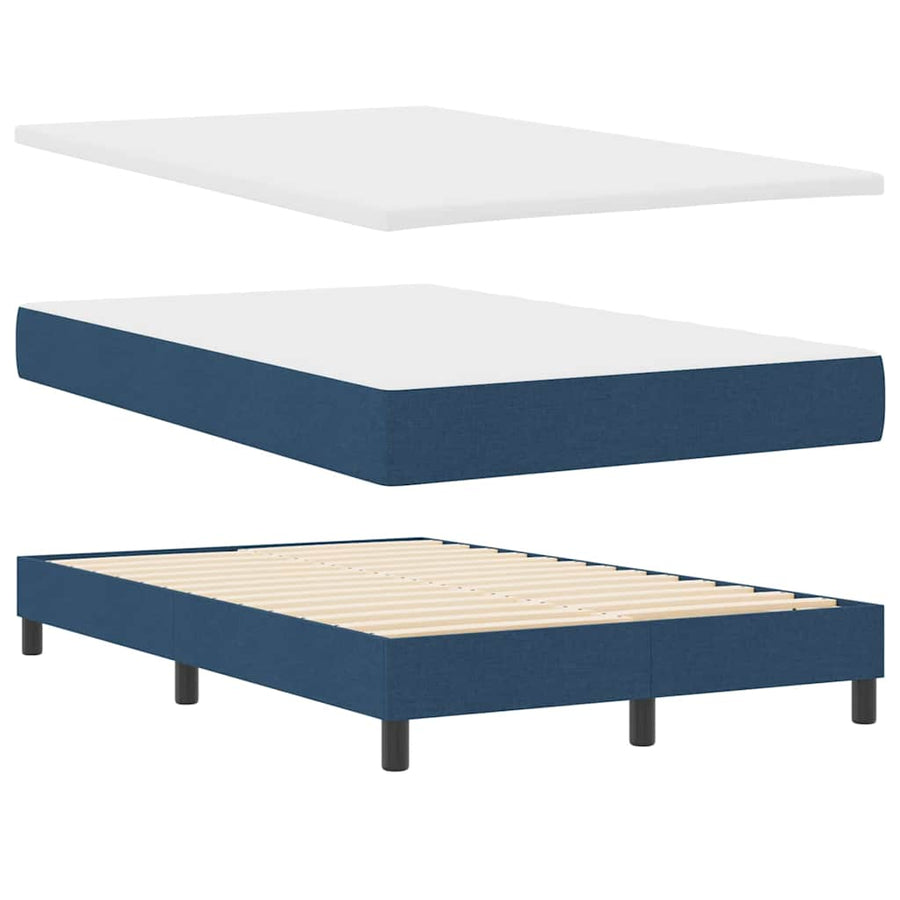 Boxspring bed met matras met hoofdeinde Blauw 120 x 190 cm Stof