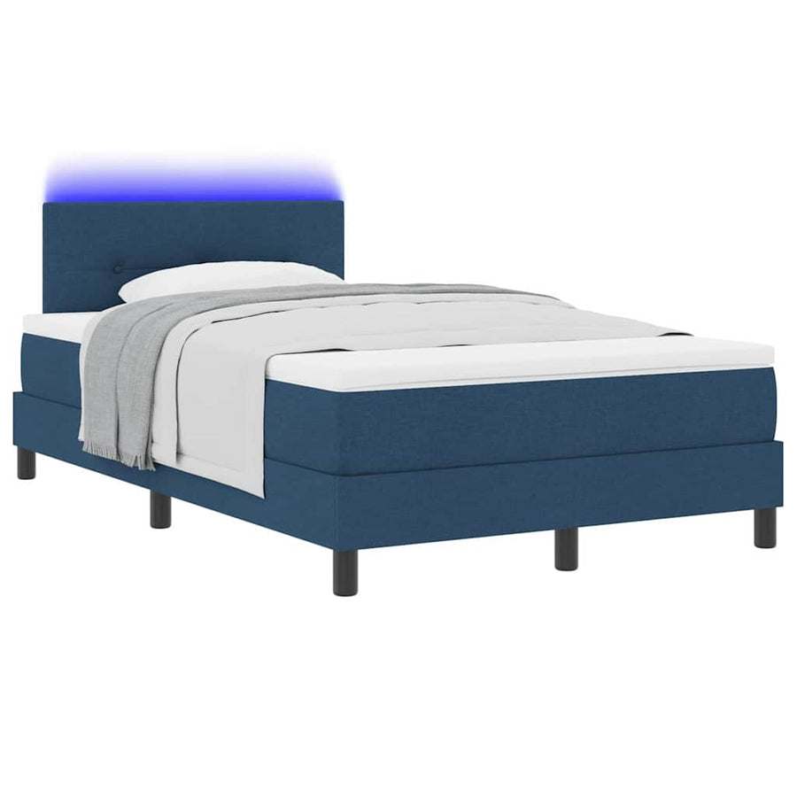 Boxspring bed met matras met hoofdeinde Blauw 120 x 190 cm Stof