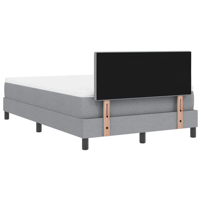 Boxspring bed met hoofdeinde Lichtgrijs 120 x 200 cm Stof