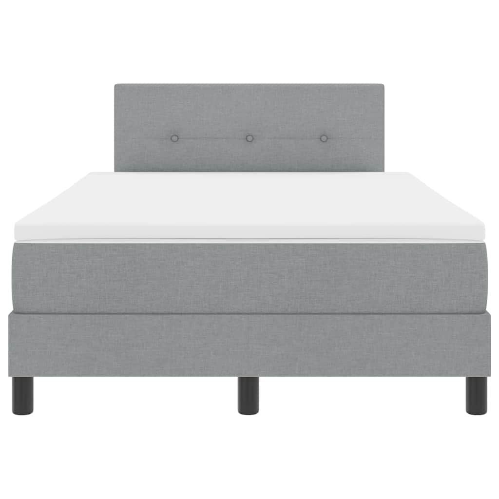 Boxspring bed met hoofdeinde Lichtgrijs 120 x 200 cm Stof