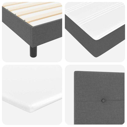 Boxspring bed met matras met LED Donkergrijs 120 x 200 cm Stof