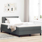 Boxspring bed 120x200 cm donkergrijs stof met matras led