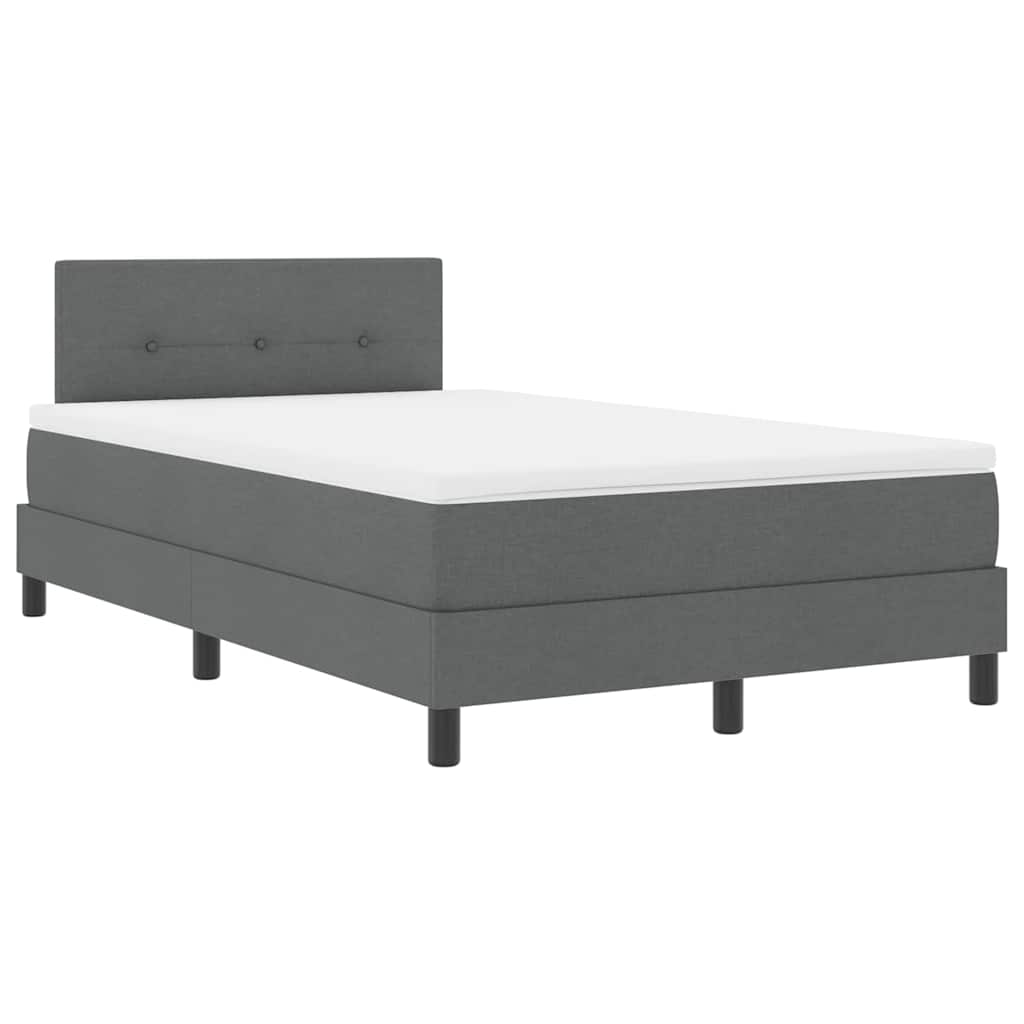 Boxspring bed met matras met LED Donkergrijs 120 x 200 cm Stof