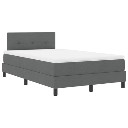 Boxspring bed met matras met LED Donkergrijs 120 x 200 cm Stof