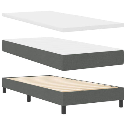Boxspring bed met matras met LED Donkergrijs 120 x 200 cm Stof
