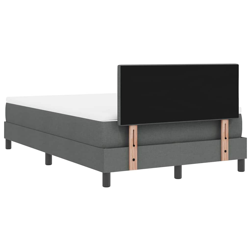 Boxspring bed met matras met LED Donkergrijs 120 x 200 cm Stof