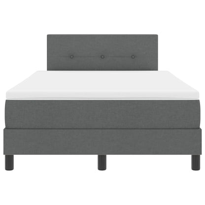 Boxspring bed met matras met LED Donkergrijs 120 x 200 cm Stof