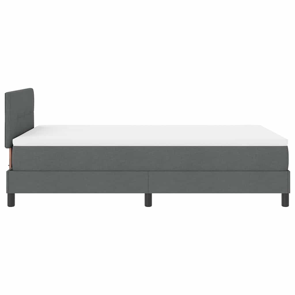 Boxspring bed met matras met LED Donkergrijs 120 x 200 cm Stof