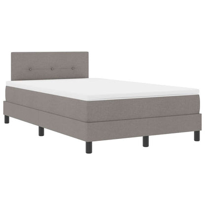 Boxspring bed met LED-stripverlichting Taupe 120 x 200 cm Stof