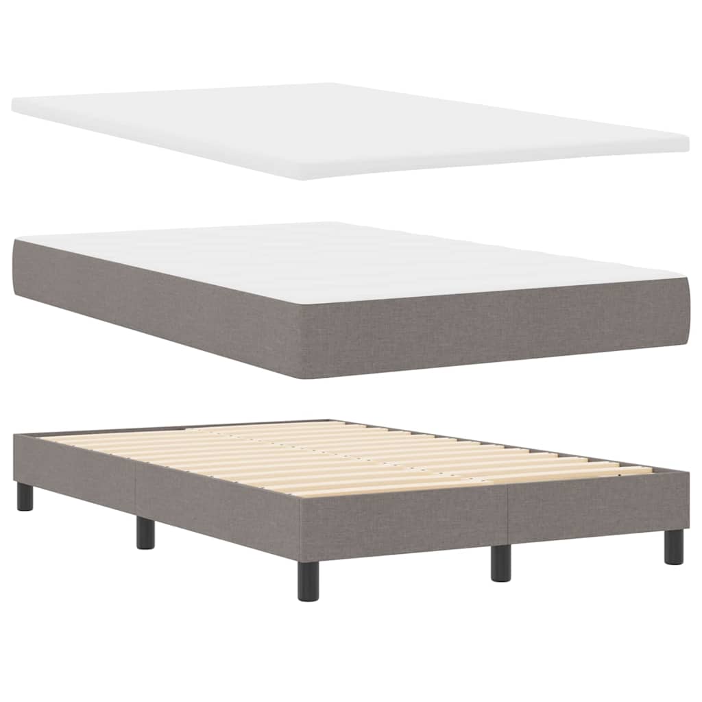 Boxspring bed met LED-stripverlichting Taupe 120 x 200 cm Stof