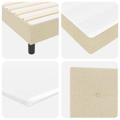 Boxspring bed met LED-stripverlichting Crème 120 x 200 cm Stof
