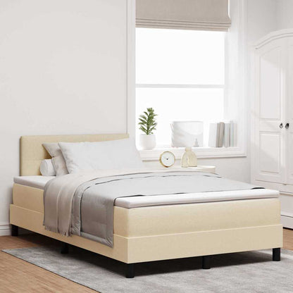 Boxspring bed met LED-stripverlichting Crème 120 x 200 cm Stof